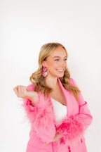 Penny Heart Statement Earrings - Love Struck Pink