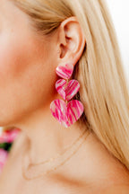 Penny Heart Statement Earrings - Love Struck Pink