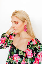 Penny Heart Statement Earrings - Love Struck Pink