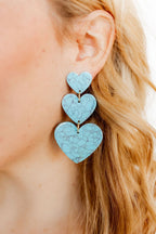 Penny Heart Statement Earrings - Turquoise