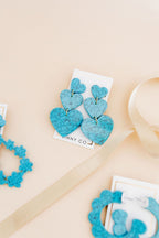 Penny Heart Statement Earrings - Turquoise