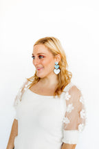 Penny Heart Statement Earrings - Turquoise