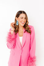 Penny Heart Statement Earrings - Turquoise