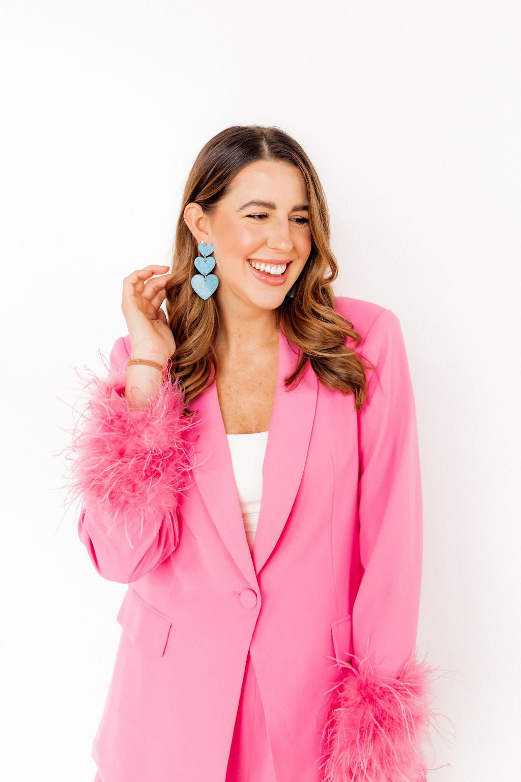 Penny Heart Statement Earrings - Turquoise