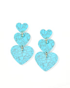 Penny Heart Statement Earrings - Turquoise
