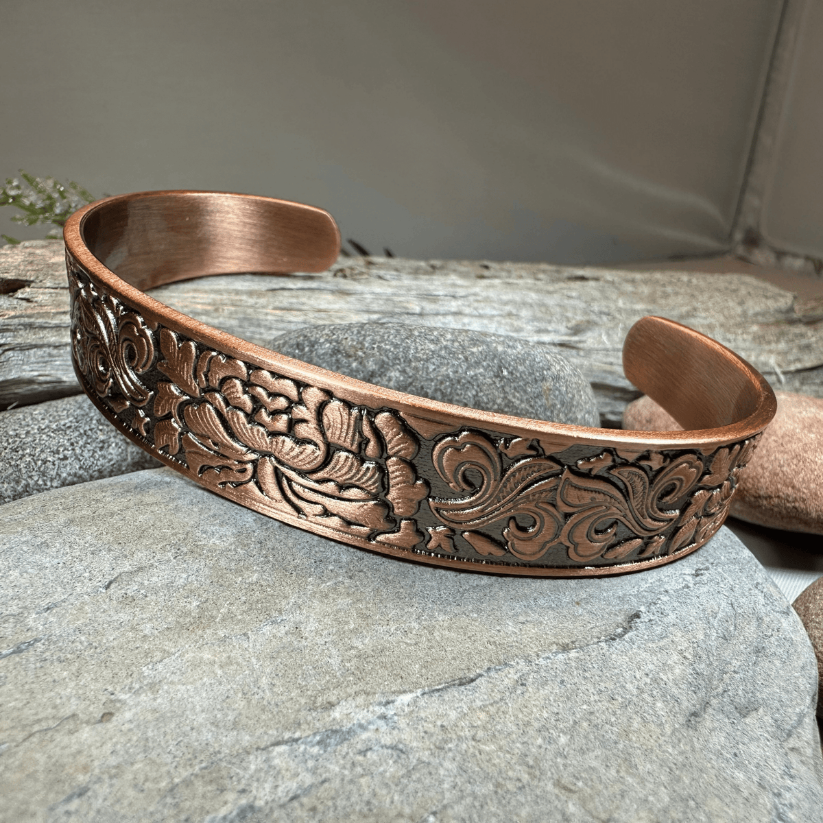 Peony Passion Copper Cuff Bracelet Bracelet La Vie Bien Peony Passion Copper Cuff Bracelet
