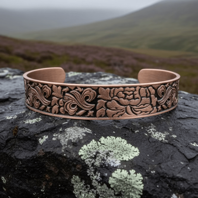 Peony Passion Copper Cuff Bracelet Bracelet La Vie Bien Peony Passion Copper Cuff Bracelet