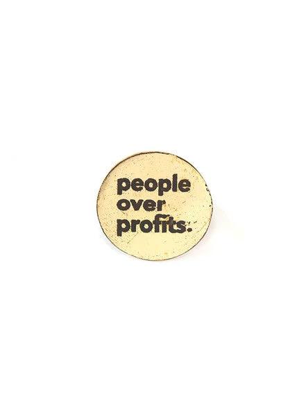 People Over Profits Pin - Brass by Fair Anita