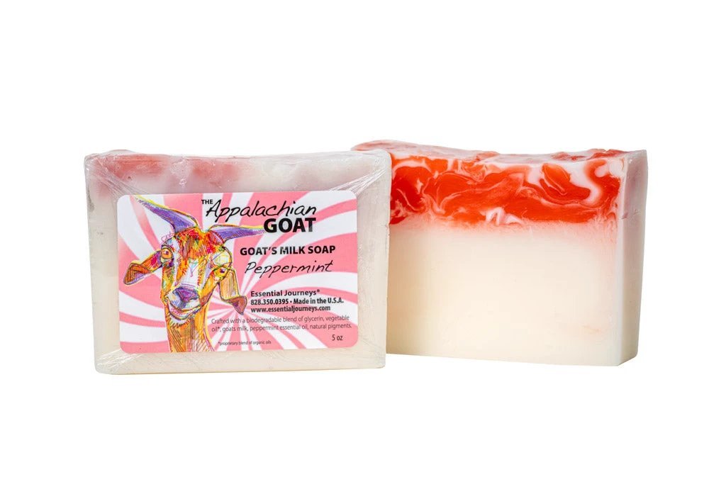PEPPERMINT GOATS MILK SOAP SLICE 5 oz. by Essential Journeys