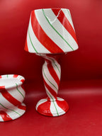 Peppermint Swirl Christmas Candle Holder – 3 Piece Set La Vie Bien Peppermint Swirl Christmas Candle Holder – 3 Piece Set