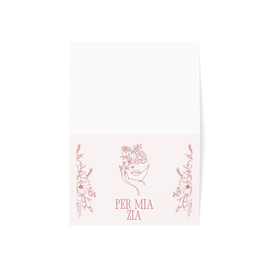 Per Mia Zia Italian Aunt pink Greeting Card, Floral Line Art Card with envelope included, blank inside Paper products La Vie Bien Per Mia Zia Italian Aunt pink Greeting Card, Floral Line Art Card with envelope included, blank inside