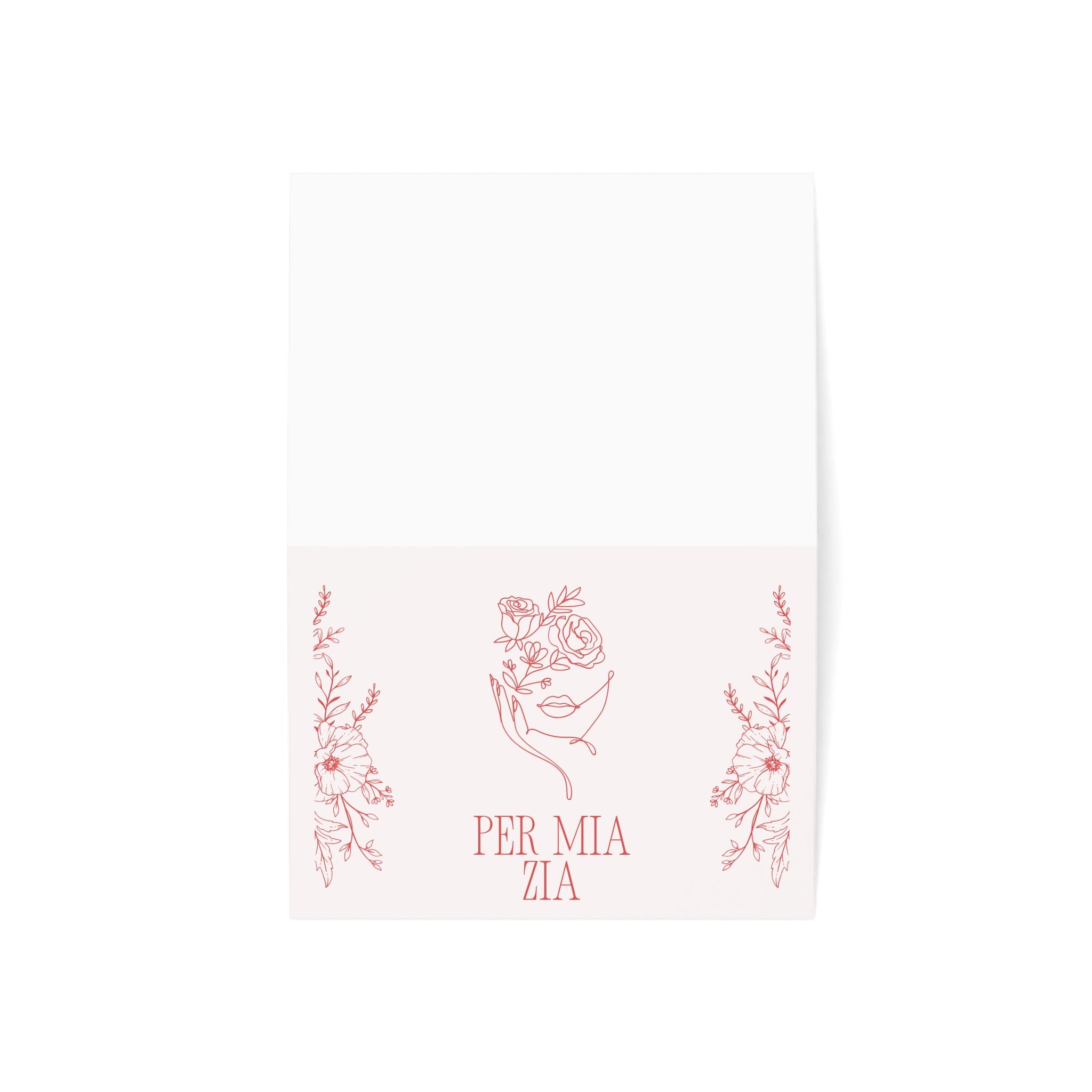 Per Mia Zia Italian Aunt pink Greeting Card, Floral Line Art Card with envelope included, blank inside Paper products La Vie Bien Per Mia Zia Italian Aunt pink Greeting Card, Floral Line Art Card with envelope included, blank inside