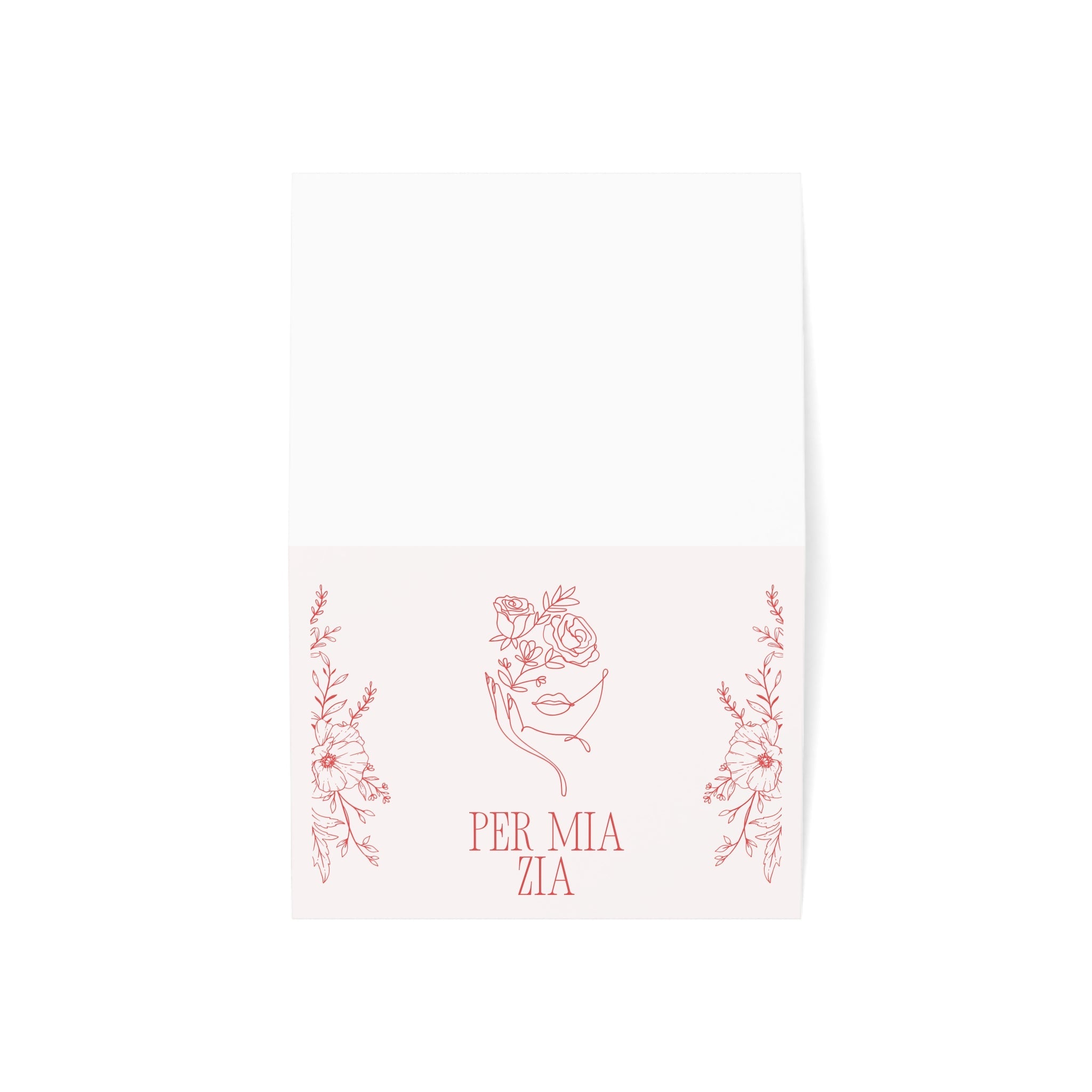 Per Mia Zia Italian Aunt pink Greeting Card, Floral Line Art Card with envelope included, blank inside Paper products La Vie Bien Per Mia Zia Italian Aunt pink Greeting Card, Floral Line Art Card with envelope included, blank inside