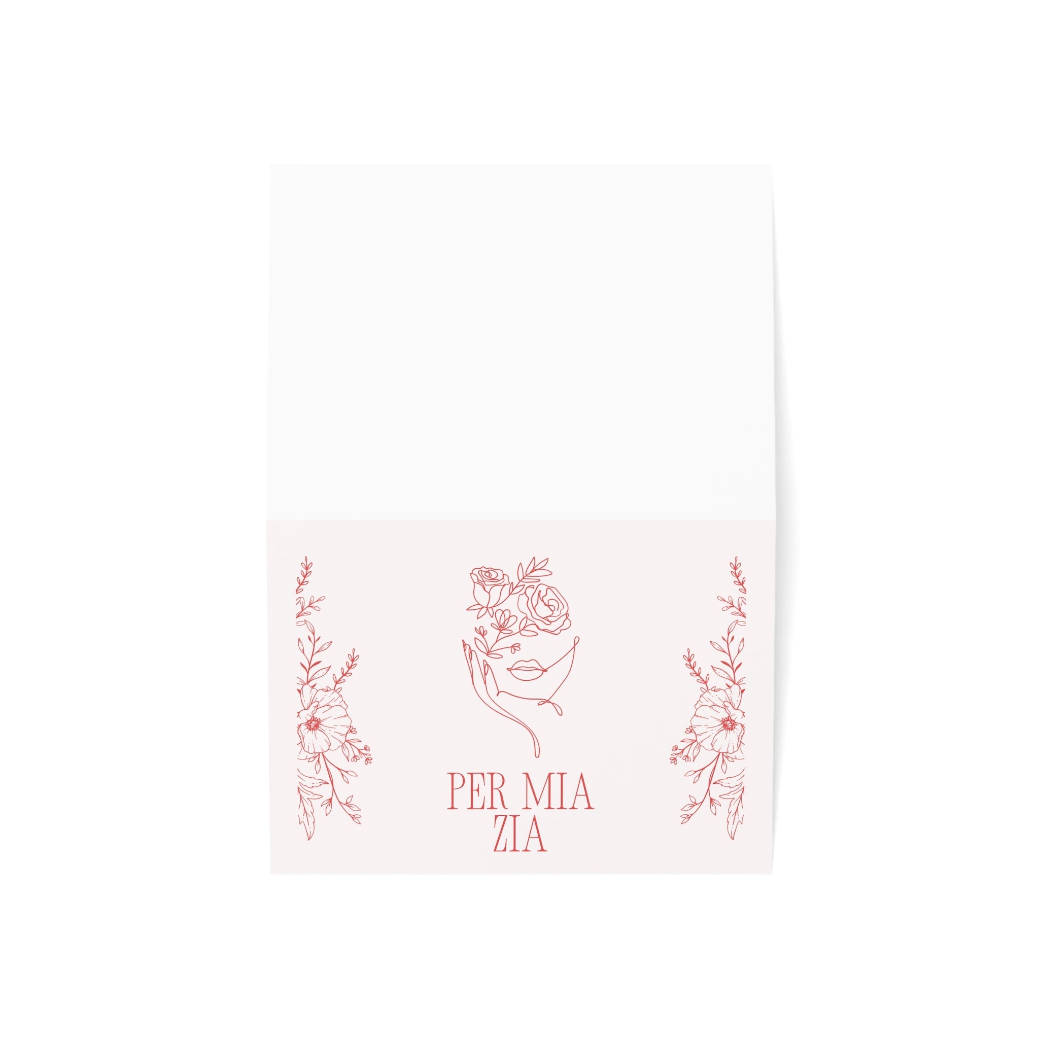 Per Mia Zia Italian Aunt pink Greeting Card, Floral Line Art Card with envelope included, blank inside Paper products La Vie Bien Per Mia Zia Italian Aunt pink Greeting Card, Floral Line Art Card with envelope included, blank inside