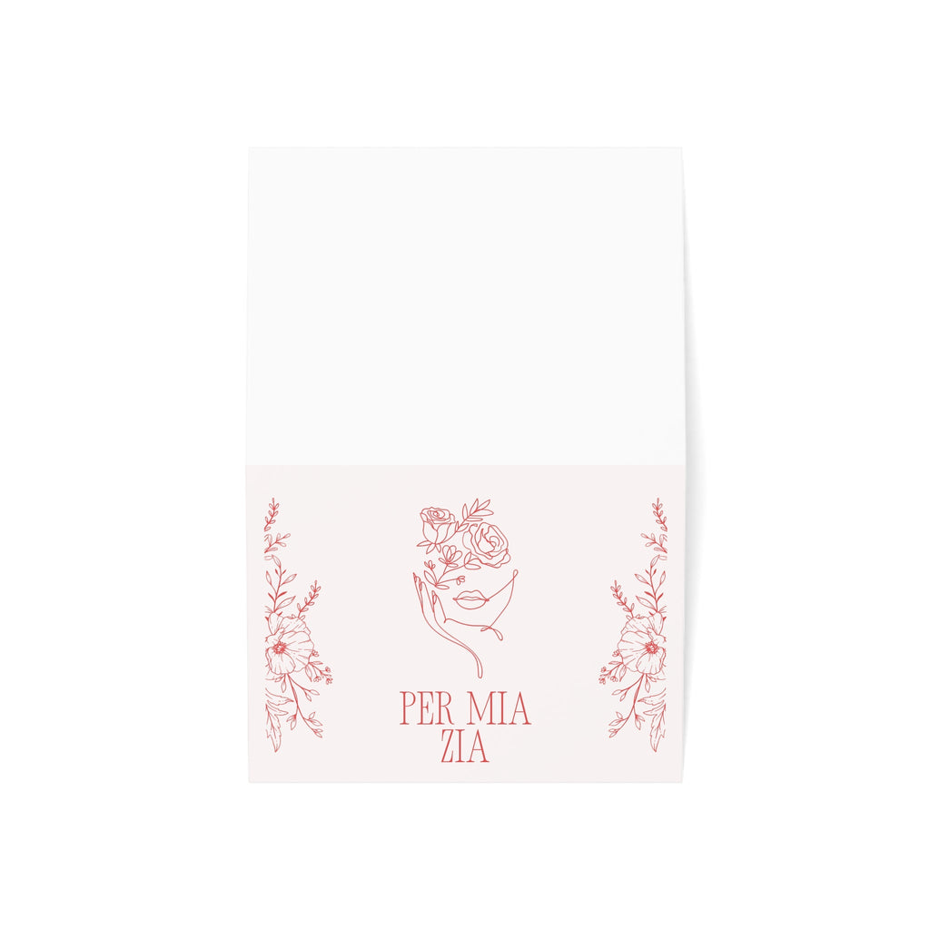 Per Mia Zia Italian Aunt pink Greeting Card, Floral Line Art Card with envelope included, blank inside Paper products La Vie Bien Per Mia Zia Italian Aunt pink Greeting Card, Floral Line Art Card with envelope included, blank inside