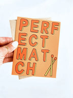 Perfect Match Engagement Card Wedding Card by Five Dot Post