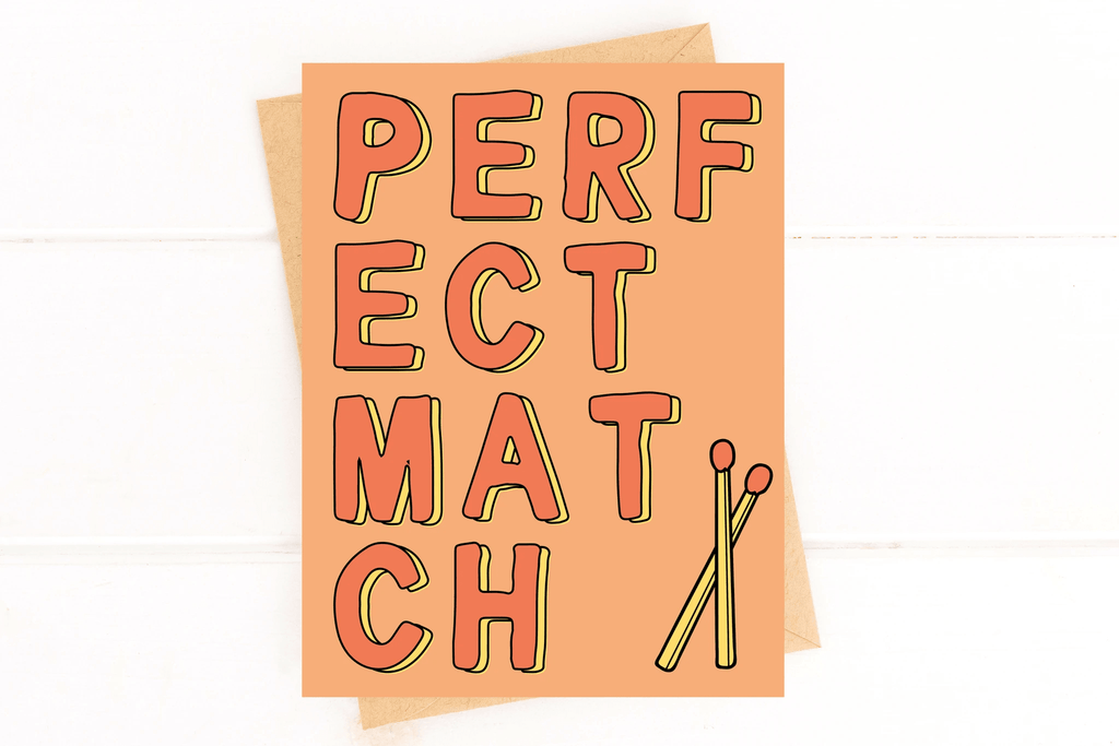 Perfect Match Engagement Card Wedding Card by Five Dot Post
