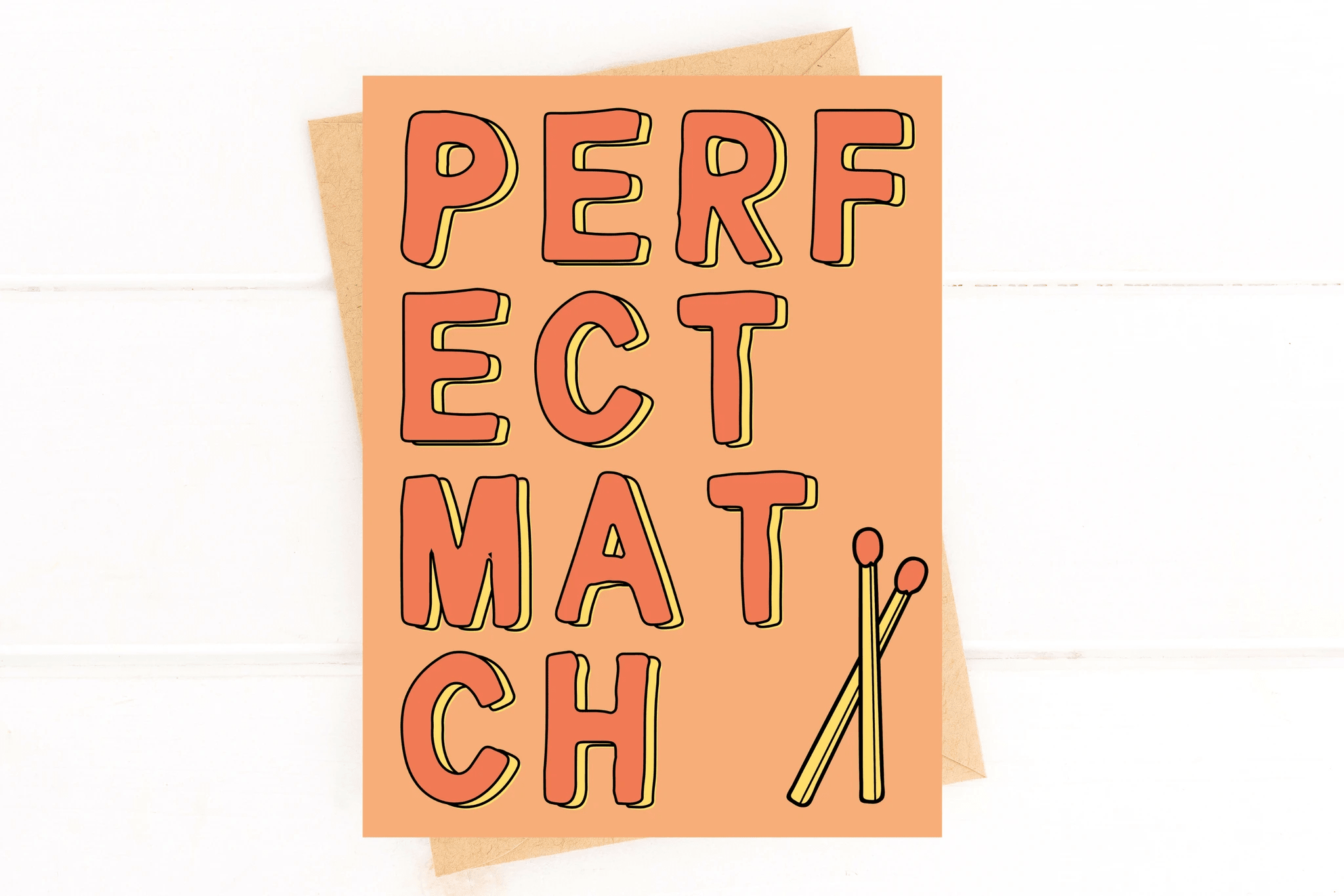Perfect Match Engagement Card Wedding Card by Five Dot Post