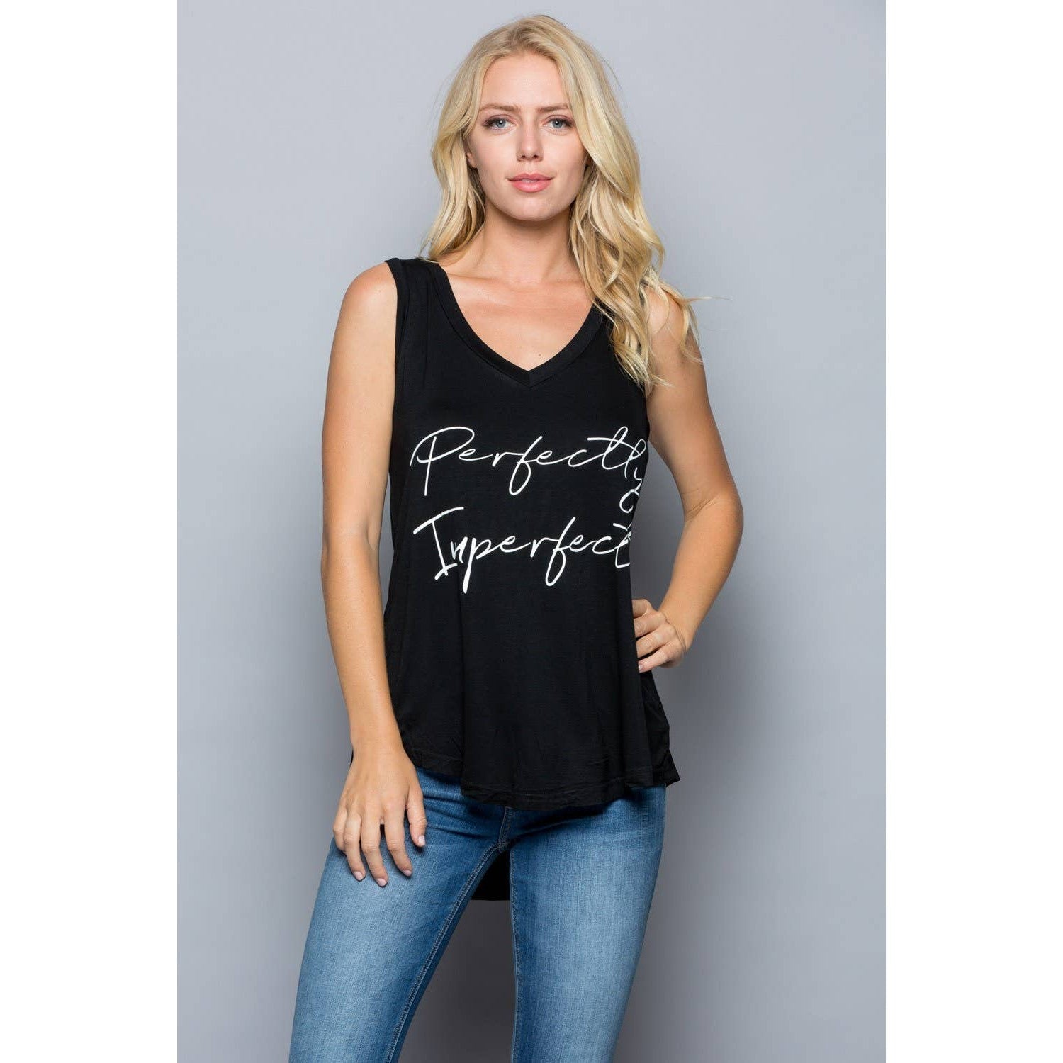Perfectly Imperfect Print Flowy Tank Top, Yoga Tank [Available in Sizes SM - L]
