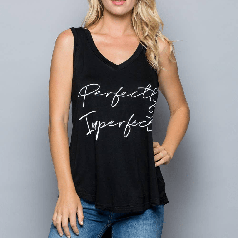 Perfectly Imperfect Print Flowy Tank Top, Yoga Tank [Available in Sizes SM - L]
