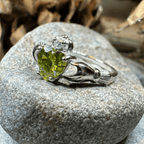 Peridot Green Claddagh Ring Ring La Vie Bien Peridot Green Claddagh Ring