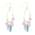Purple Periwinkle Amethyst and Blue Magnesite Golden Chandelier Earrings by Barse Jewelry