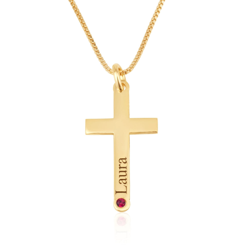 Persoanlized Cross Necklace With Name And Birthstone La Vie Bien Persoanlized Cross Necklace With Name And Birthstone