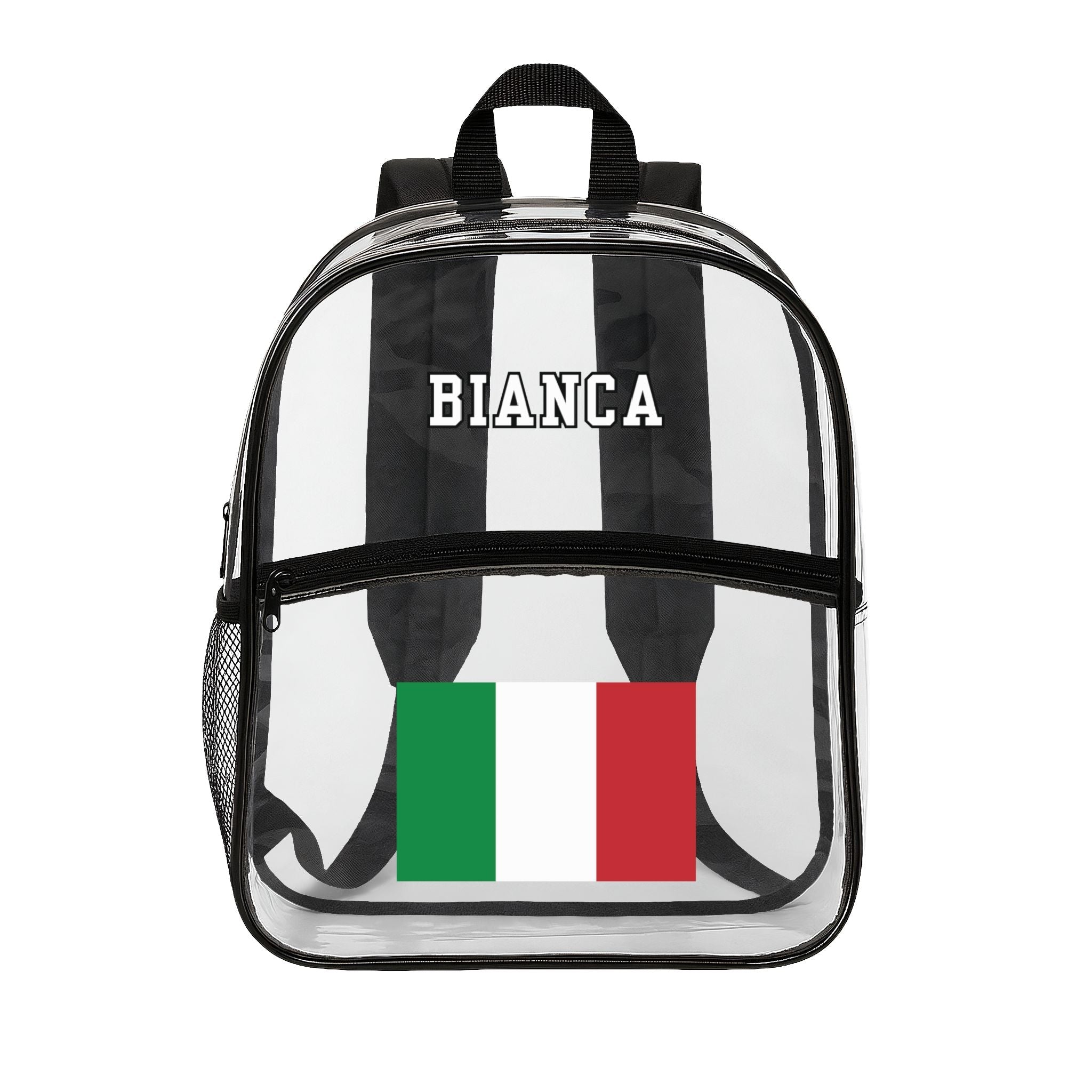 Personalizable country Flag Clear Backpack with name, Your custom Name School Bag Bags La Vie Bien Personalizable country Flag Clear Backpack with name, Your custom Name School Bag