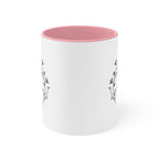 Personalized Arabic name Accent Mug, Floral Accent Rim Handle Mug La Vie Bien Personalized Arabic name Accent Mug, Floral Accent Rim Handle