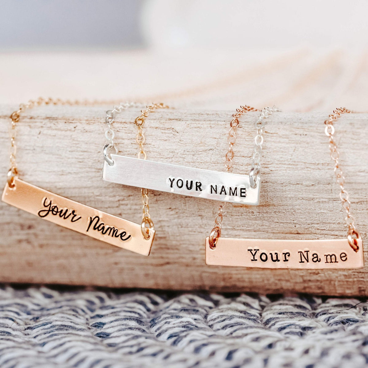 Personalized Bar Necklace La Vie Bien Personalized Bar Necklace