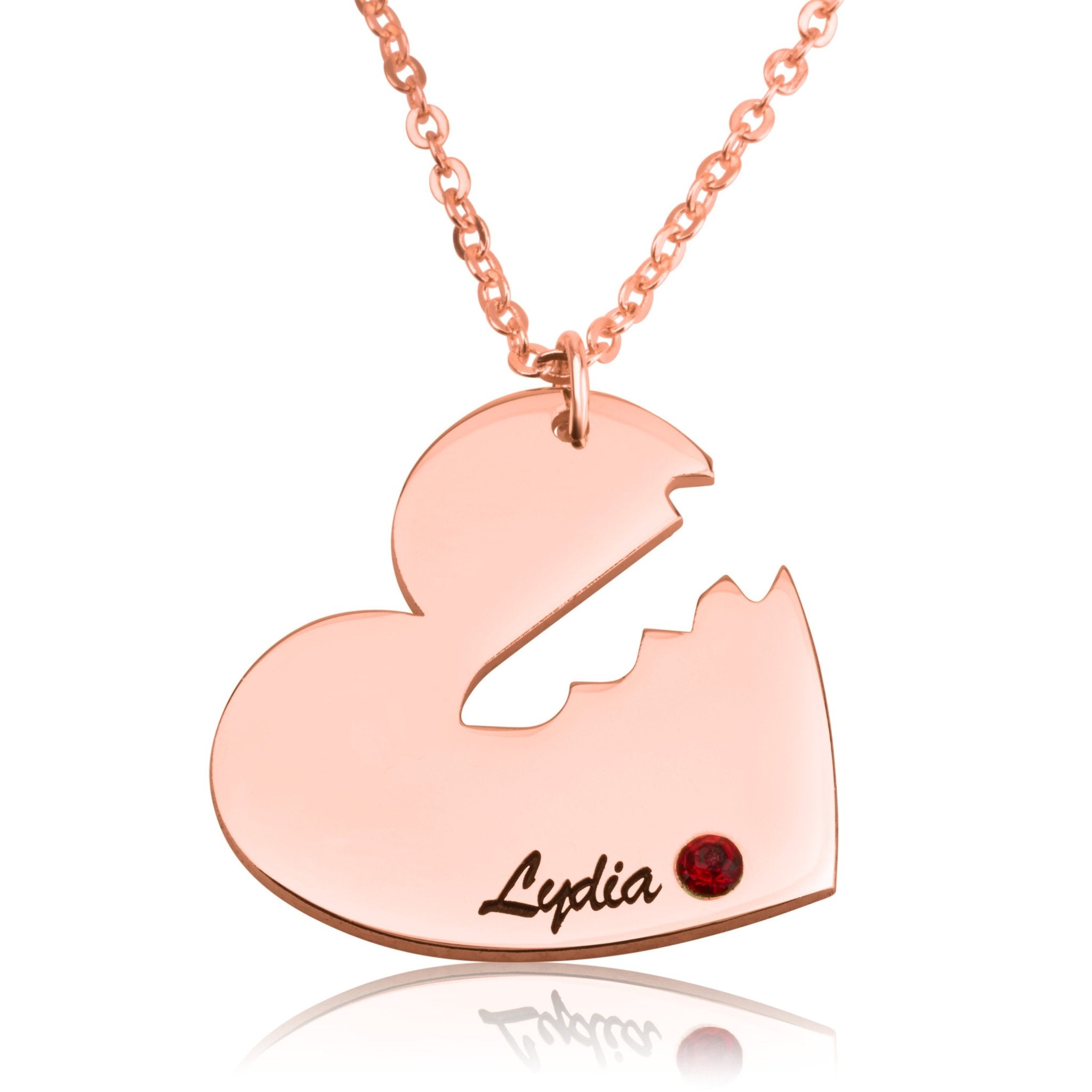 Personalized Couple Necklace With Swarovski Birthstones