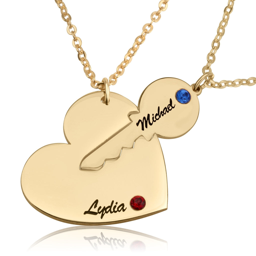 Personalized Couple Necklace With Swarovski Birthstones La Vie Bien Personalized Couple Necklace With Swarovski Birthstones