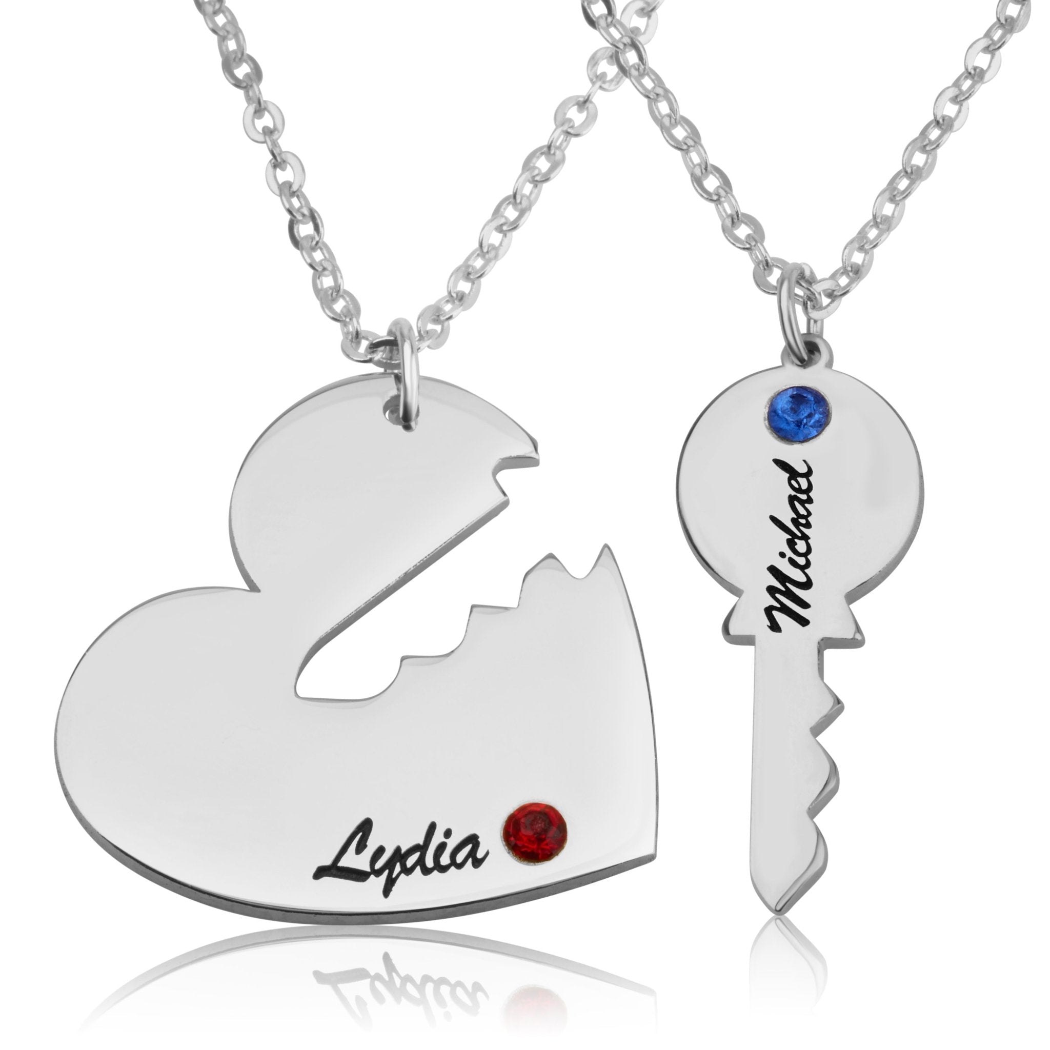 Personalized Couple Necklace With Swarovski Birthstones La Vie Bien Personalized Couple Necklace With Swarovski Birthstones