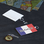 Personalized French Flag Name Card Holder wallet, faux Leather Accessories La Vie Bien Personalized French Flag Name Card Holder wallet, faux Leather