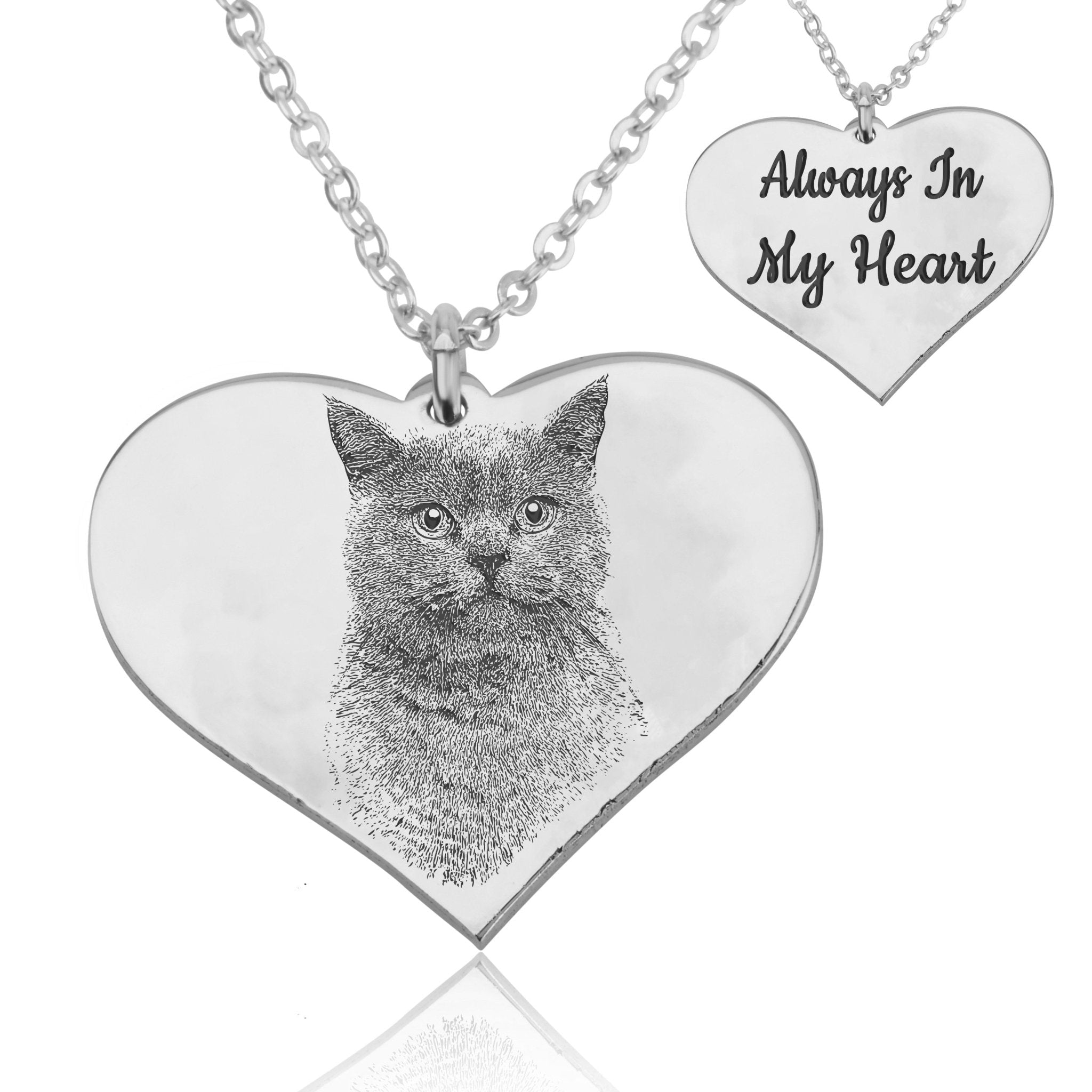 Personalized Heart With Engrave Pet Photo Necklace La Vie Bien Personalized Heart With Engrave Pet Photo Necklace