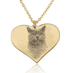Personalized Heart With Engrave Pet Photo Necklace La Vie Bien Personalized Heart With Engrave Pet Photo Necklace