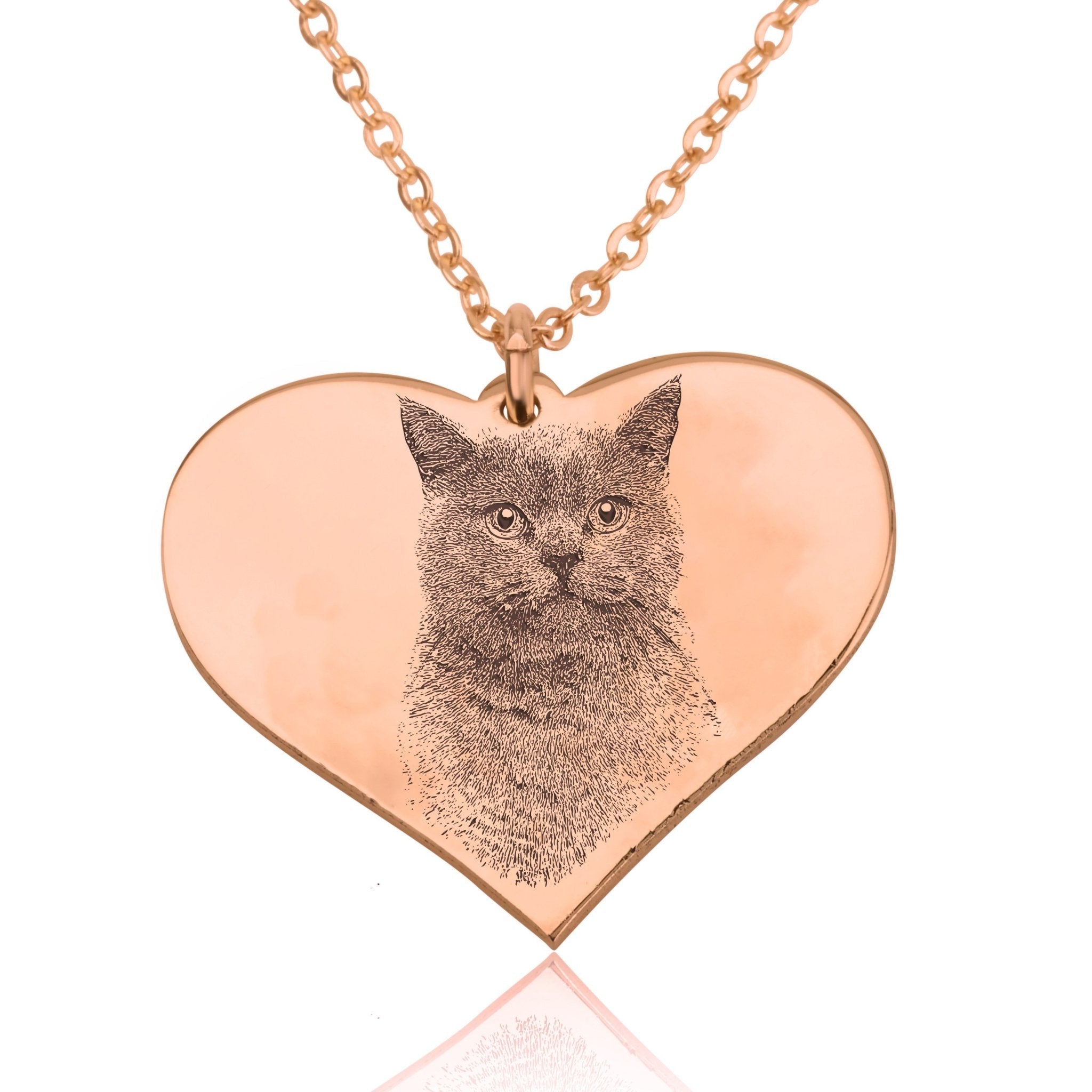 Personalized Heart With Engrave Pet Photo Necklace La Vie Bien Personalized Heart With Engrave Pet Photo Necklace