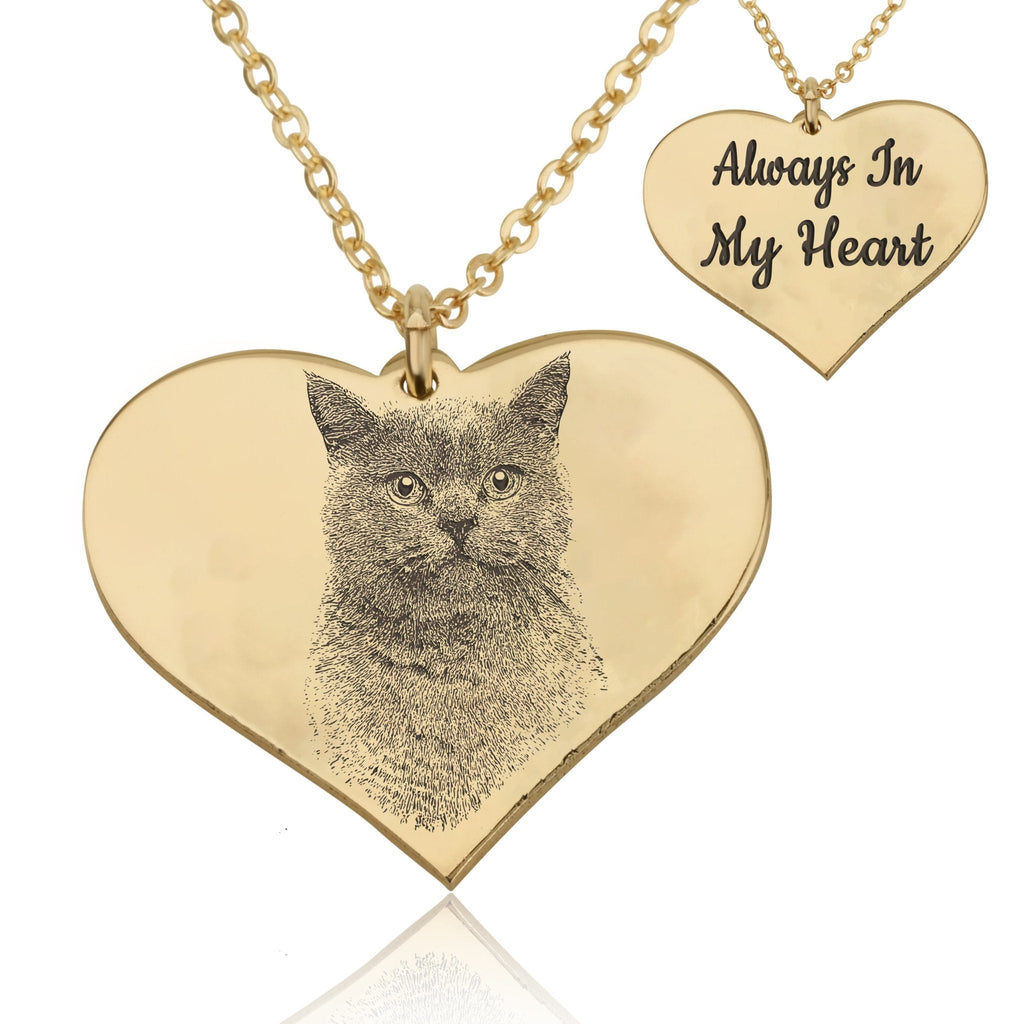 Personalized Heart With Engrave Pet Photo Necklace La Vie Bien Personalized Heart With Engrave Pet Photo Necklace