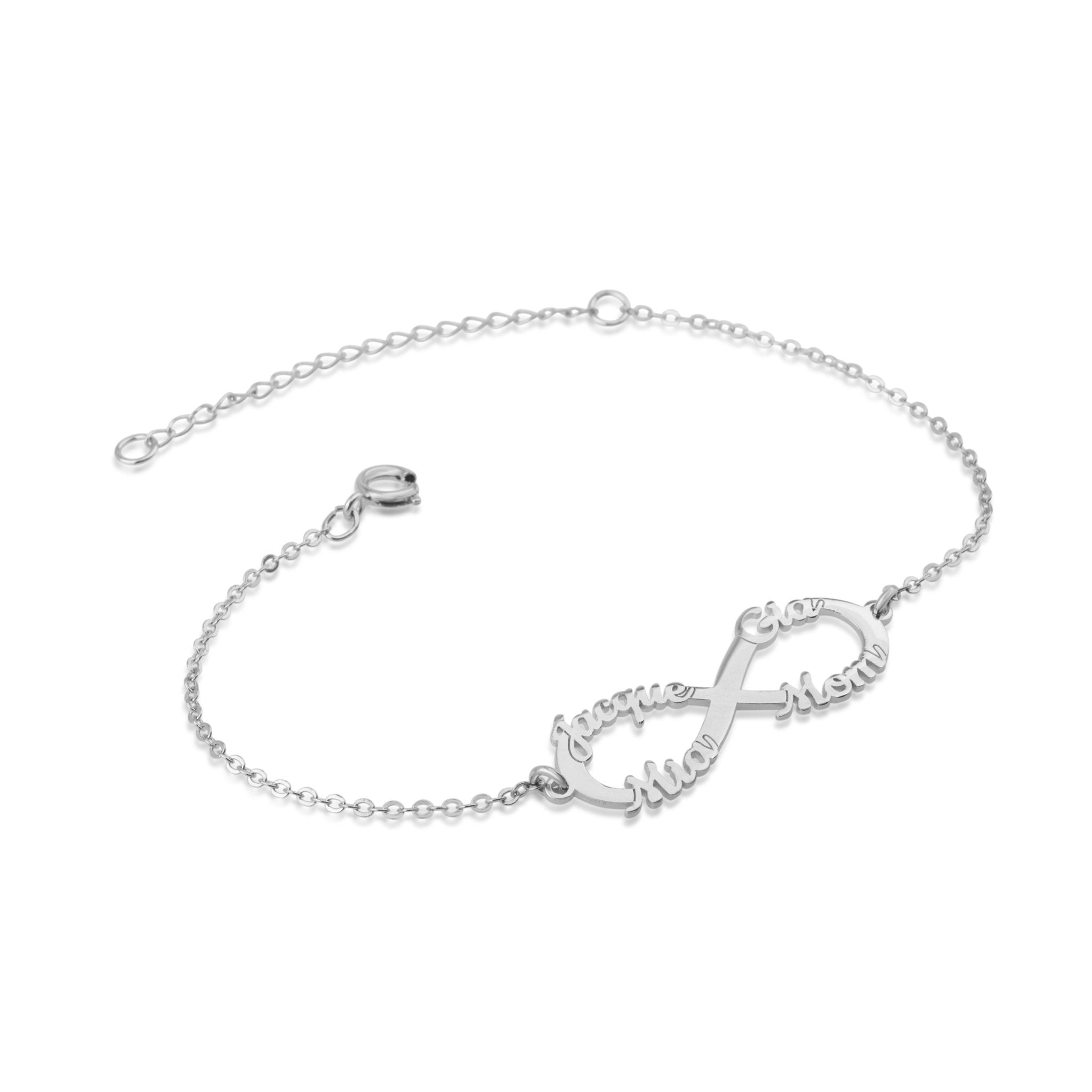 Personalized Infinity Bracelet With Four Names La Vie Bien Personalized Infinity Bracelet With Four Names