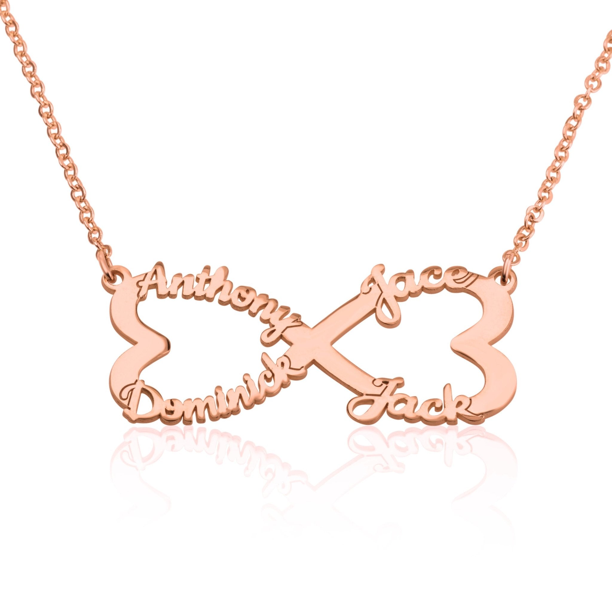 Personalized Infinity Necklace With Four Names
