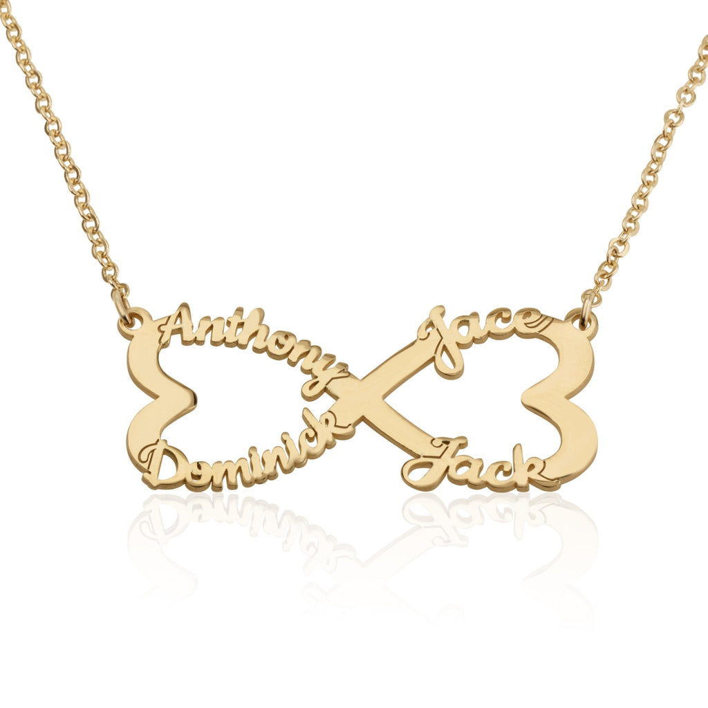 Personalized Infinity Necklace With Four Names La Vie Bien Personalized Infinity Necklace With Four Names