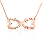 Personalized Infinity Necklace With Four Names La Vie Bien Personalized Infinity Necklace With Four Names