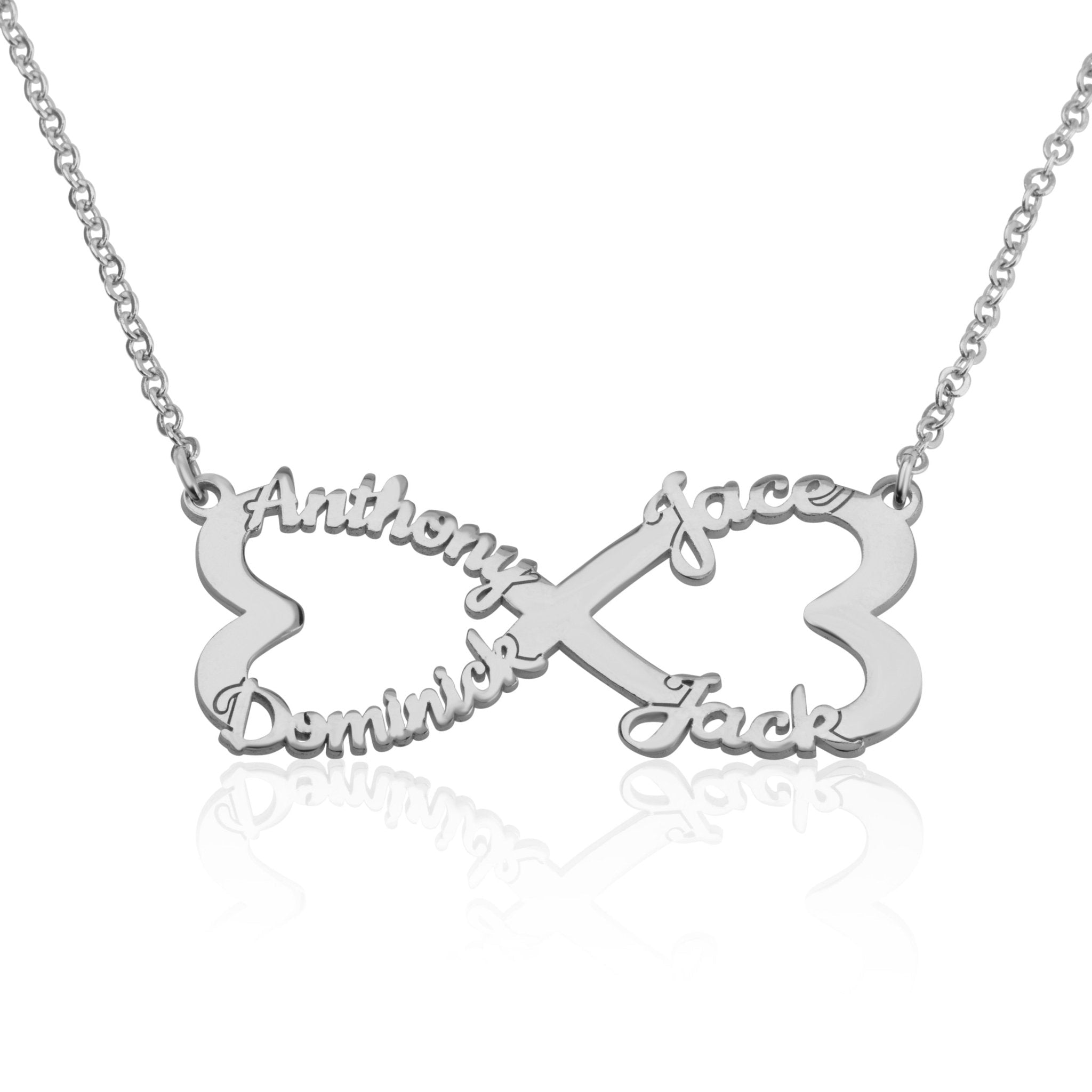Personalized Infinity Necklace With Four Names La Vie Bien Personalized Infinity Necklace With Four Names