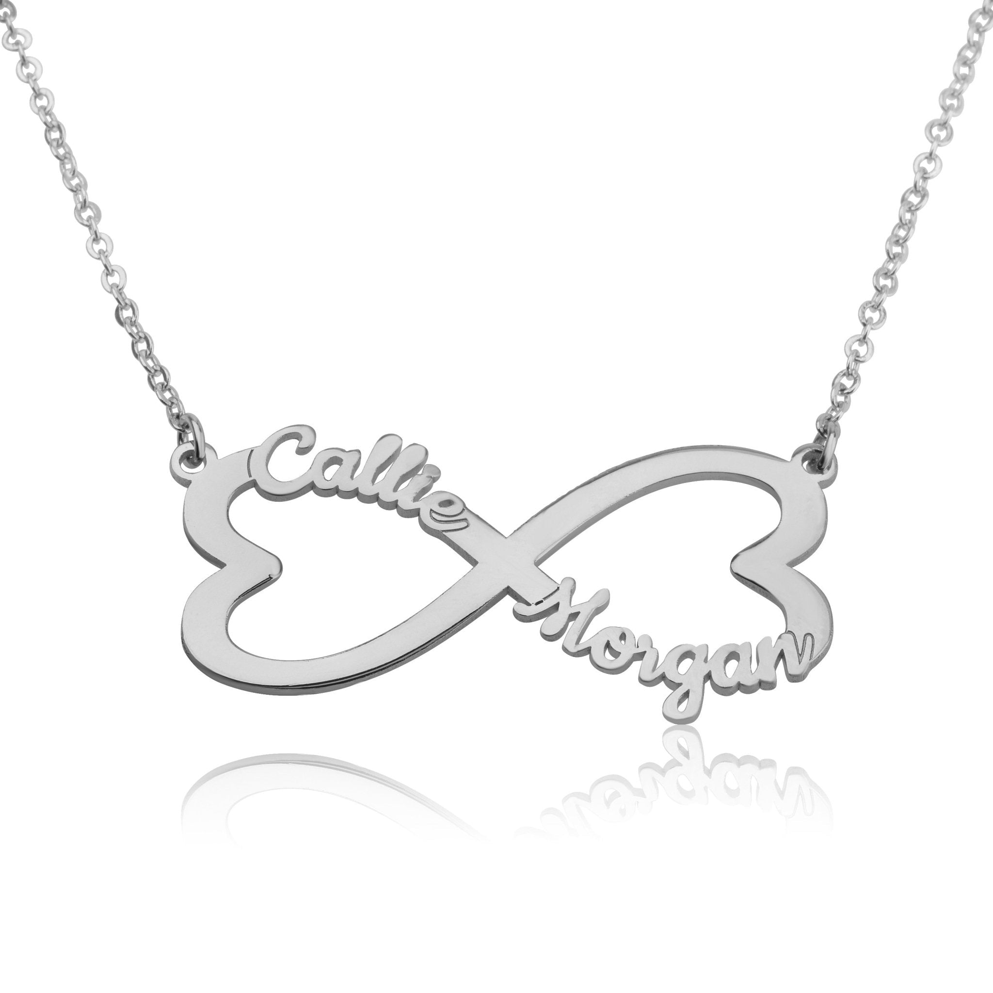 Personalized Infinity Necklace With Two Names La Vie Bien Personalized Infinity Necklace With Two Names