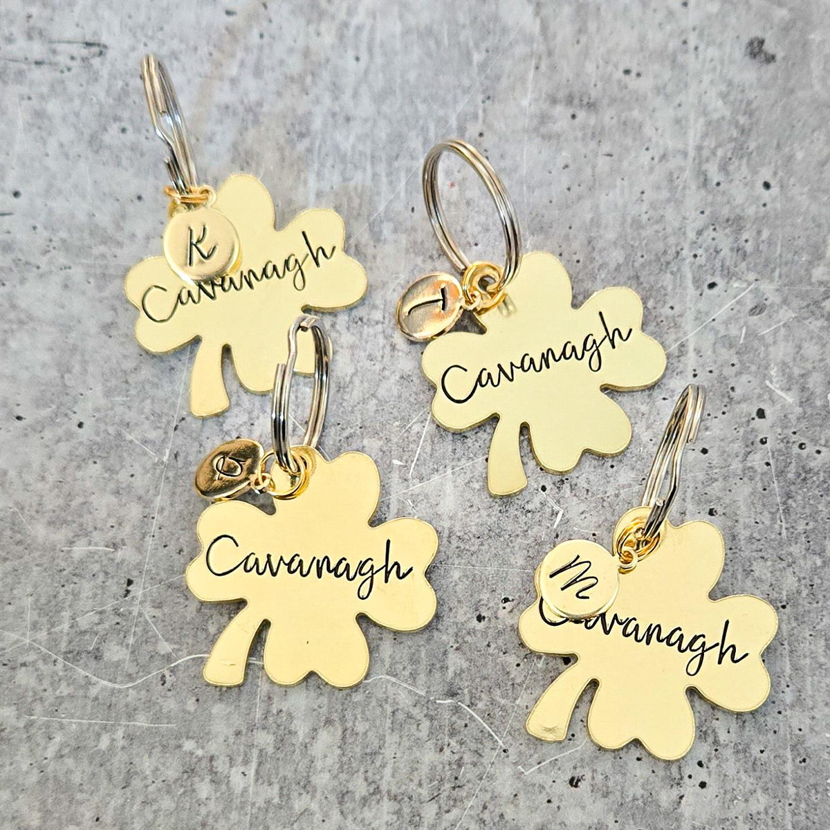 Personalized Lucky Four Leaf Clover Keychain For Him La Vie Bien Personalized Lucky Four Leaf Clover Keychain