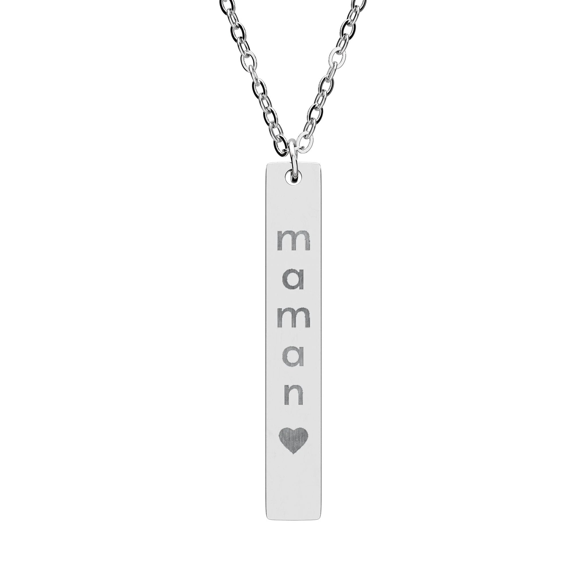 Personalized maman Vertical Bar Necklace, Engraved Jewelry Gift for Moms, Custom Name Necklace, Meaningful Mothers Day Gift, Dainty by Printify