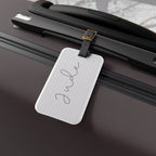 Personalized Minimalist Luggage Tag, Custom Script Name on Subtle Striped Background Accessories La Vie Bien Personalized Minimalist Luggage Tag, Custom Script Name on Subtle Striped Background