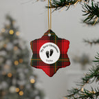 Personalized 'My First Christmas' Baby Ornament — Red Tartan Ceramic ornament in 4 shapes with Custom Name Home Decor La Vie Bien Personalized 'My First Christmas' Baby Ornament — Red Tartan Ceramic ornament in 4 shapes with Custom Name