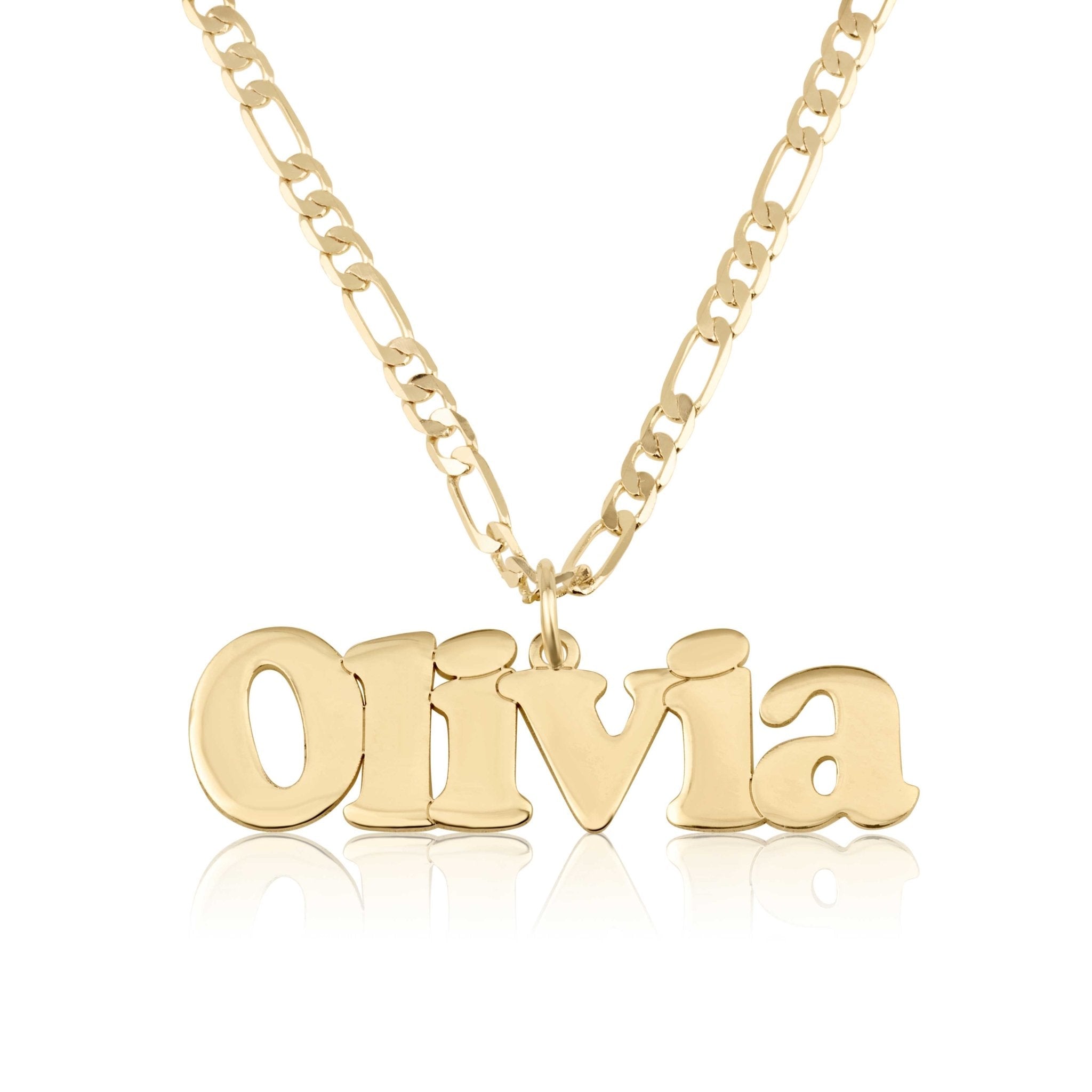 Personalized Name Necklace With Figaro Chain La Vie Bien Personalized Name Necklace With Figaro Chain