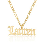 Personalized Name Necklace With Figaro Chain La Vie Bien Personalized Name Necklace With Figaro Chain